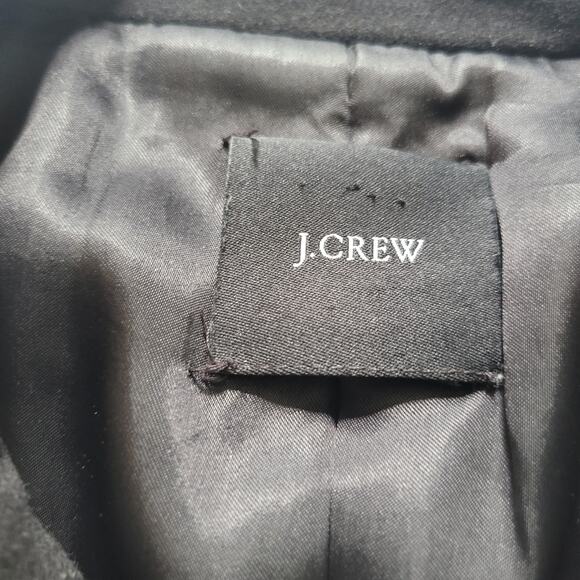 J. Crew Size est 6 Women's Black Double Breasted Short Length Gray Wool Pea Coat - Picture 9 of 10